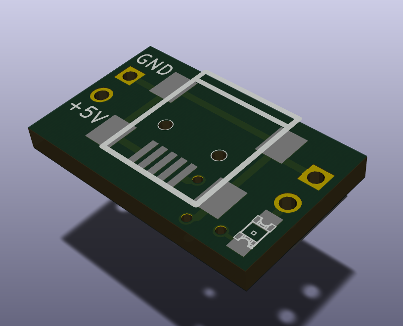 Single board, Rev A, Computer rendering