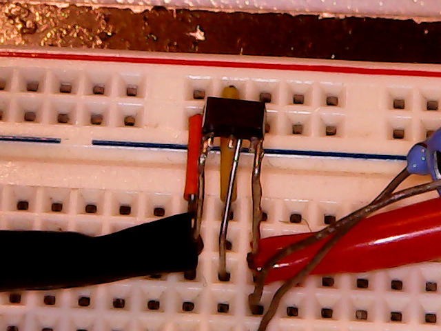 11DE Regulator under test on breadboard